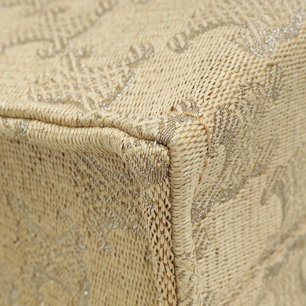 Celine Bicolor Triomphe All Over Small Raffia Effect Cabas Bag