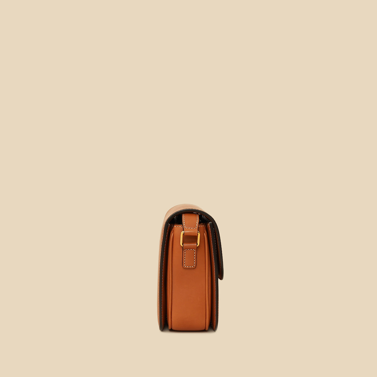 Celine Tan Classique Triomphe Natural Flap Bag