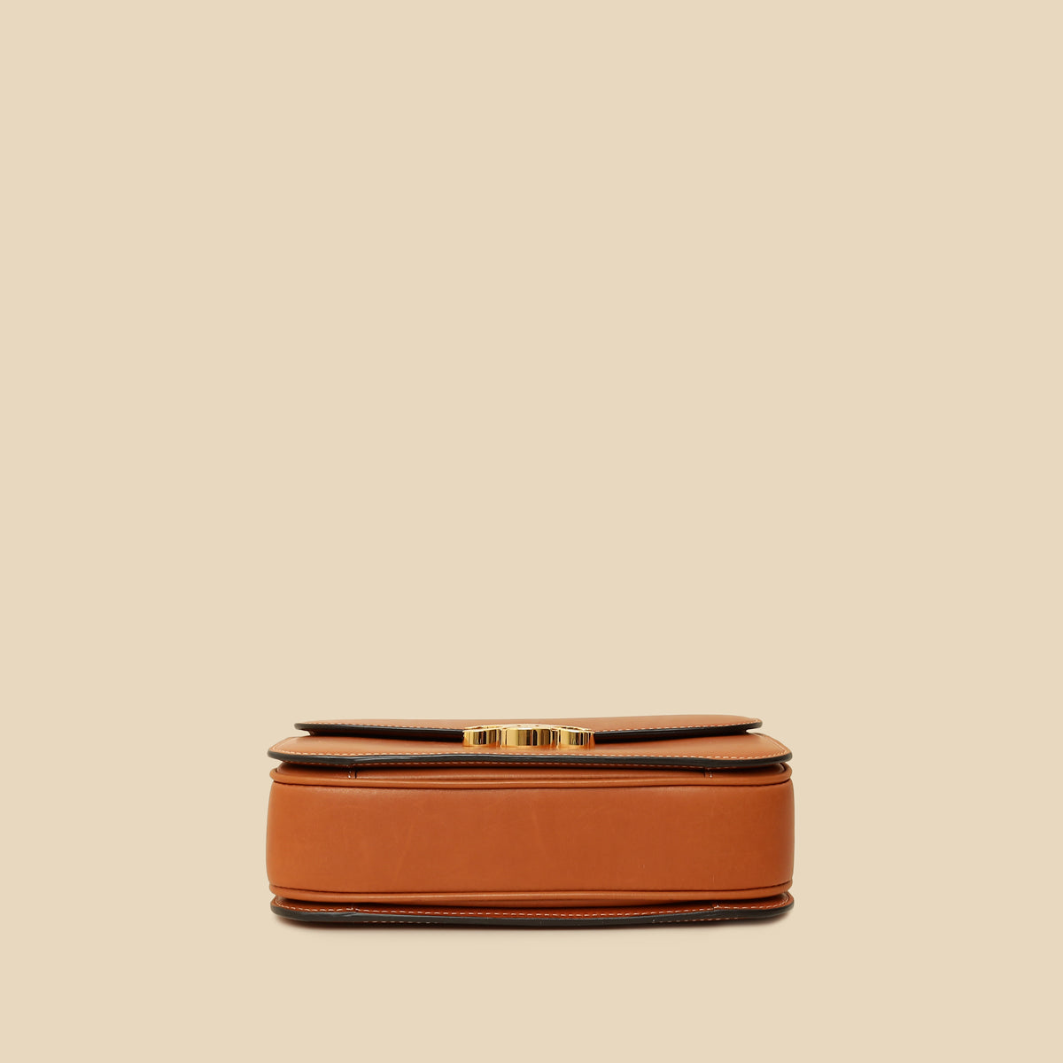 Celine Tan Classique Triomphe Natural Flap Bag