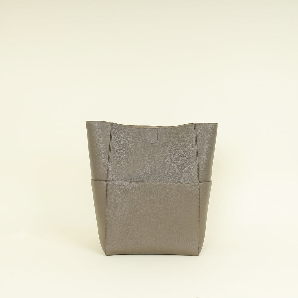 Celine Taupe Sangle Seau Bucket Small Bag