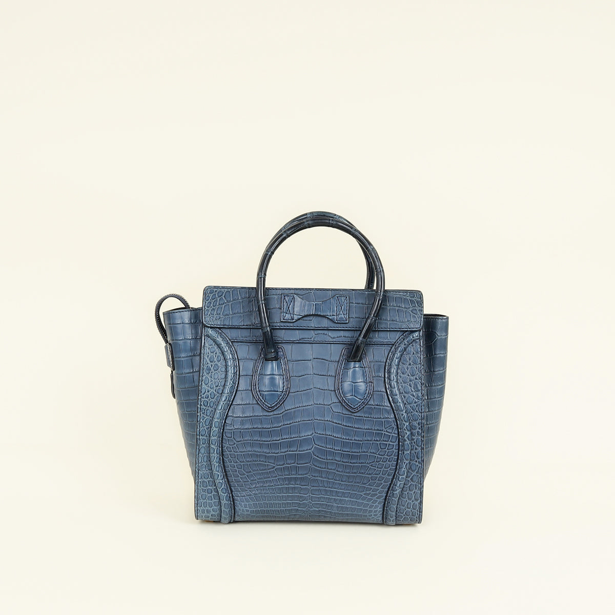 Celine Blue Matte Crocodile Micro Luggage Bag