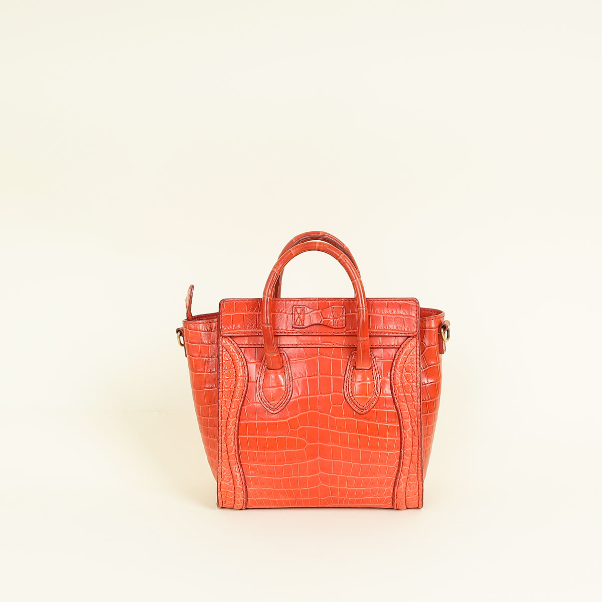 Celine Orange Crocodile Nano Luggage Bag