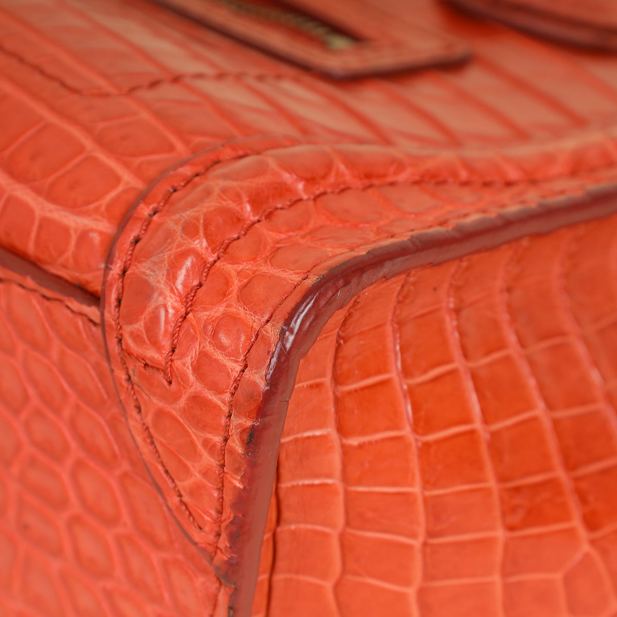 Celine Orange Crocodile Nano Luggage Bag