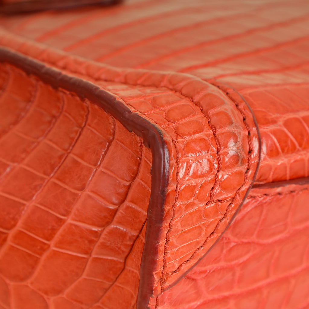 Celine Orange Crocodile Nano Luggage Bag