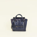 Celine Blue Crocodile Nano Luggage Bag
