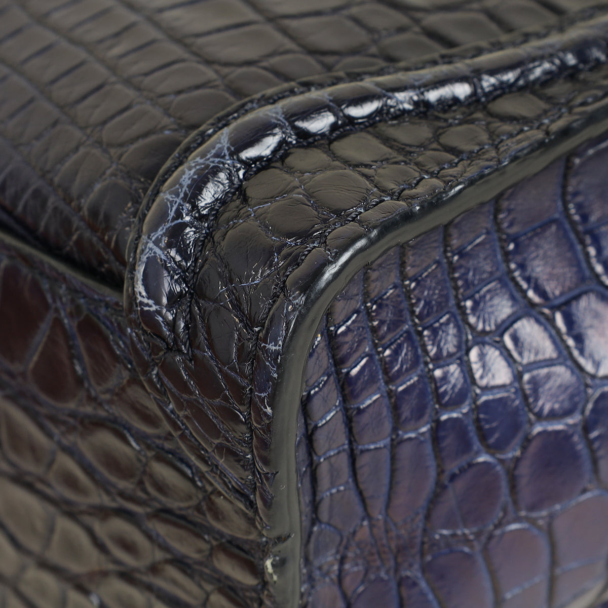 Celine Blue Crocodile Nano Luggage Bag