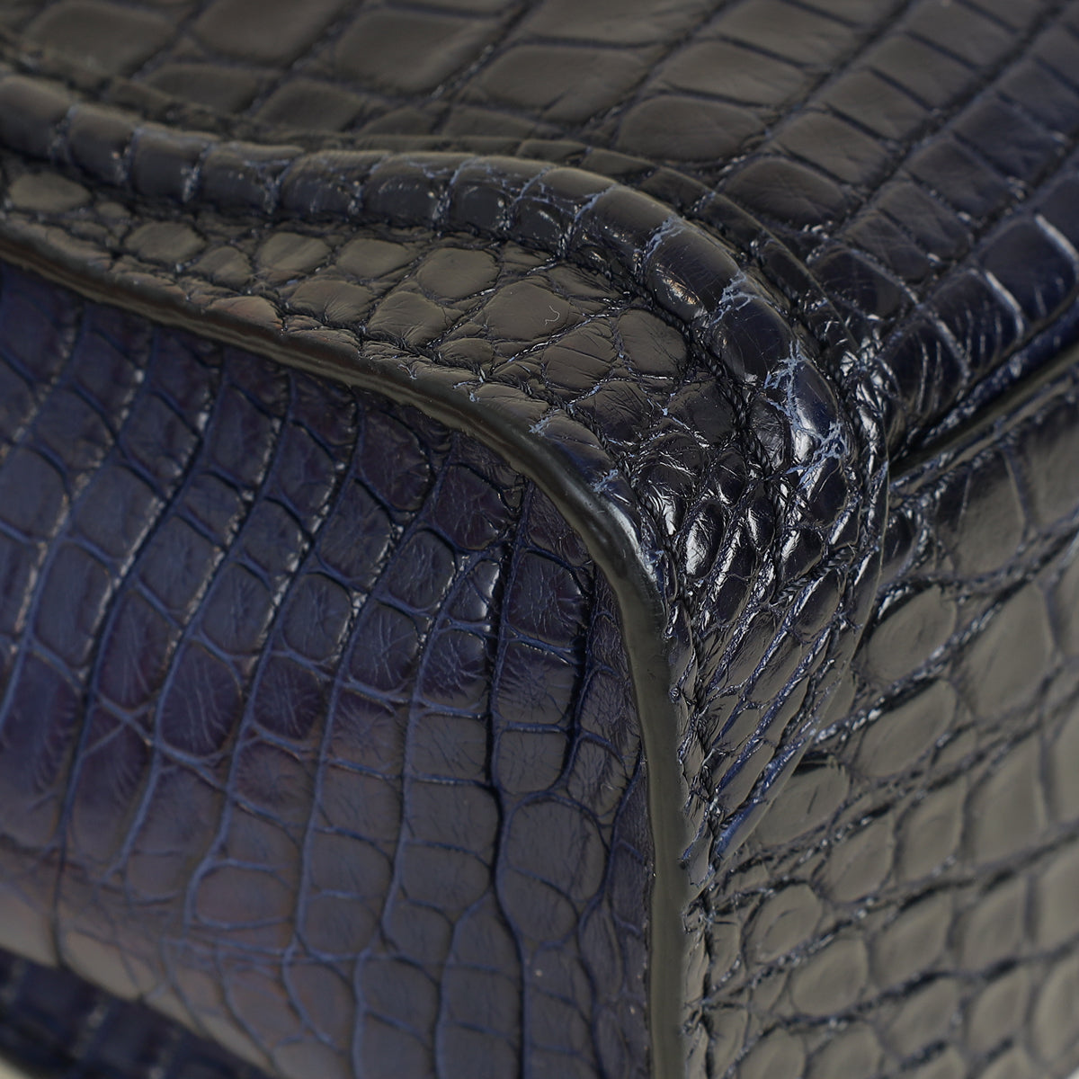 Celine Blue Crocodile Nano Luggage Bag