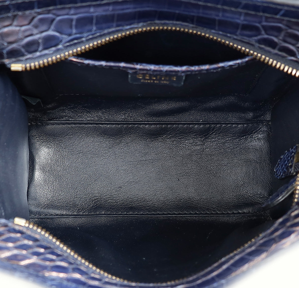 Celine Blue Crocodile Nano Luggage Bag