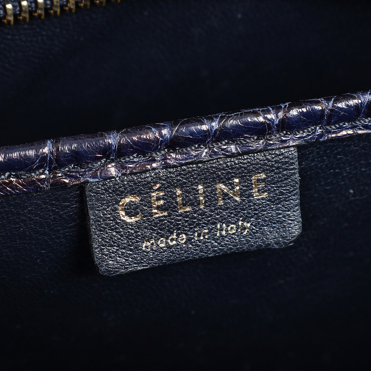 Celine Blue Crocodile Nano Luggage Bag