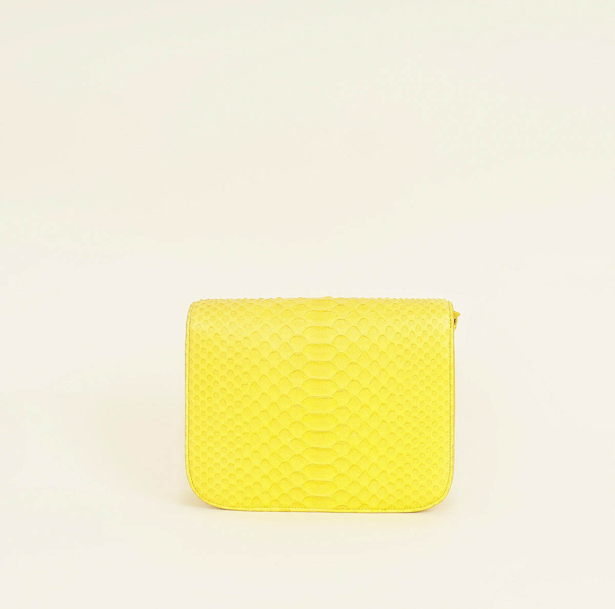 Celine Yellow Python Box Medium Shoulder Bag