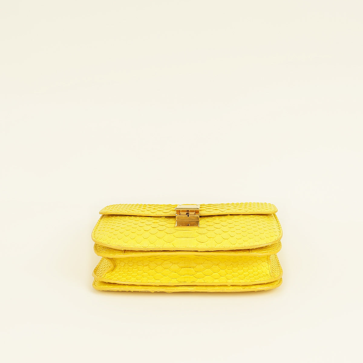 Celine Yellow Python Box Medium Shoulder Bag