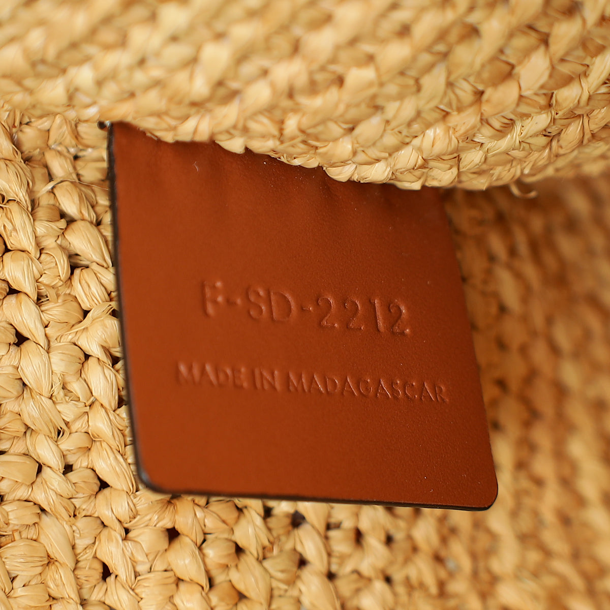 Celine Bicolor Raffia Triomphe Small Wristlet Pouch