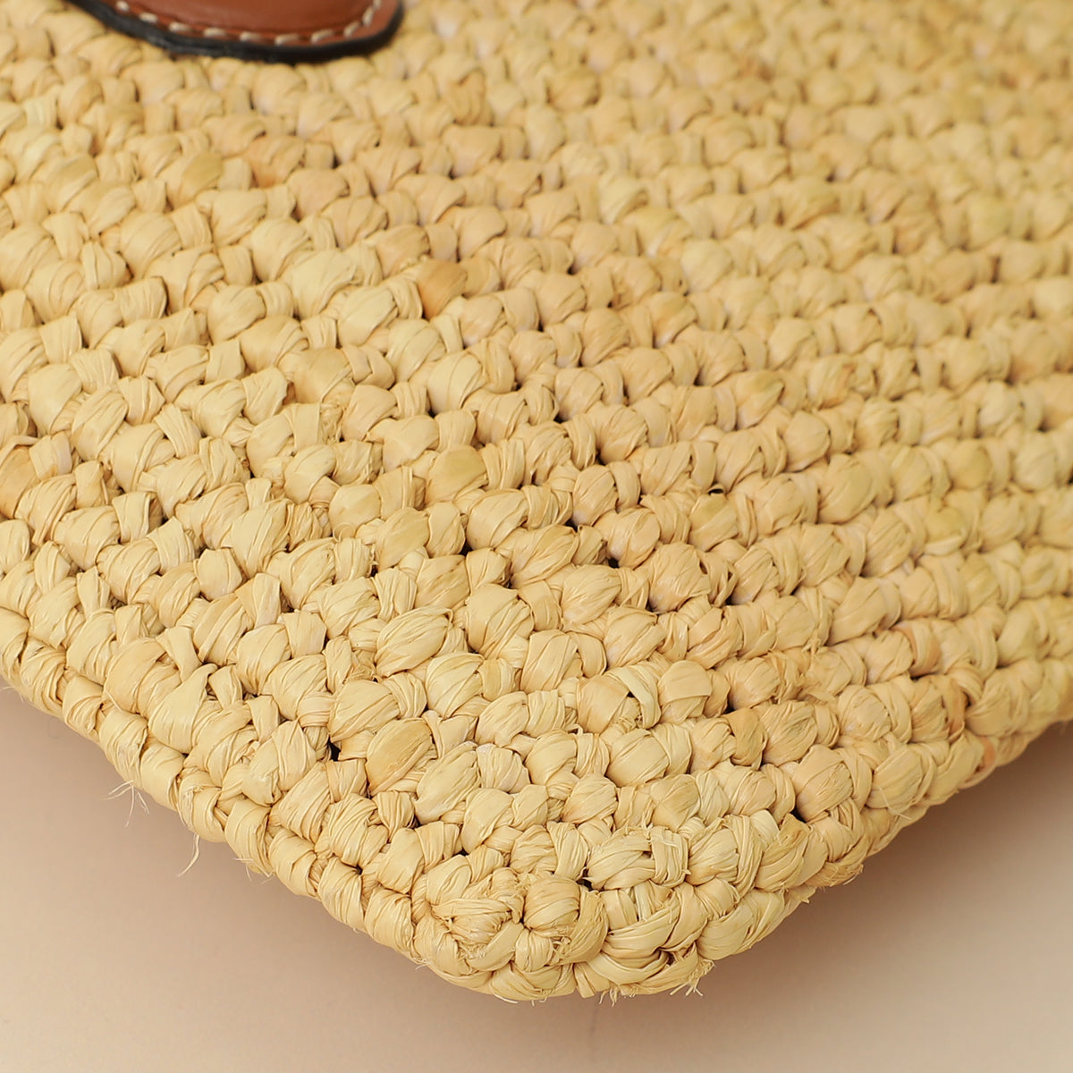 Celine Bicolor Raffia Triomphe Small Wristlet Pouch