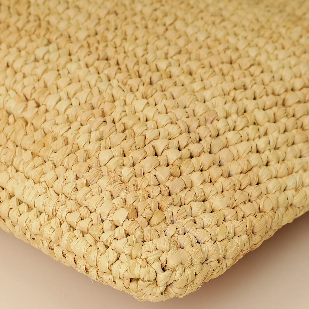 Celine Bicolor Raffia Triomphe Small Wristlet Pouch