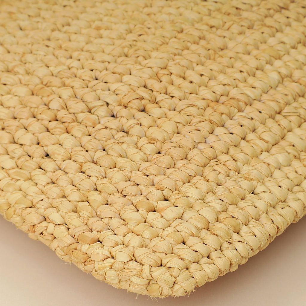 Celine Bicolor Raffia Triomphe Small Wristlet Pouch