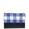 Celine Tricolor Zip Medium Pouch W/ Raffia