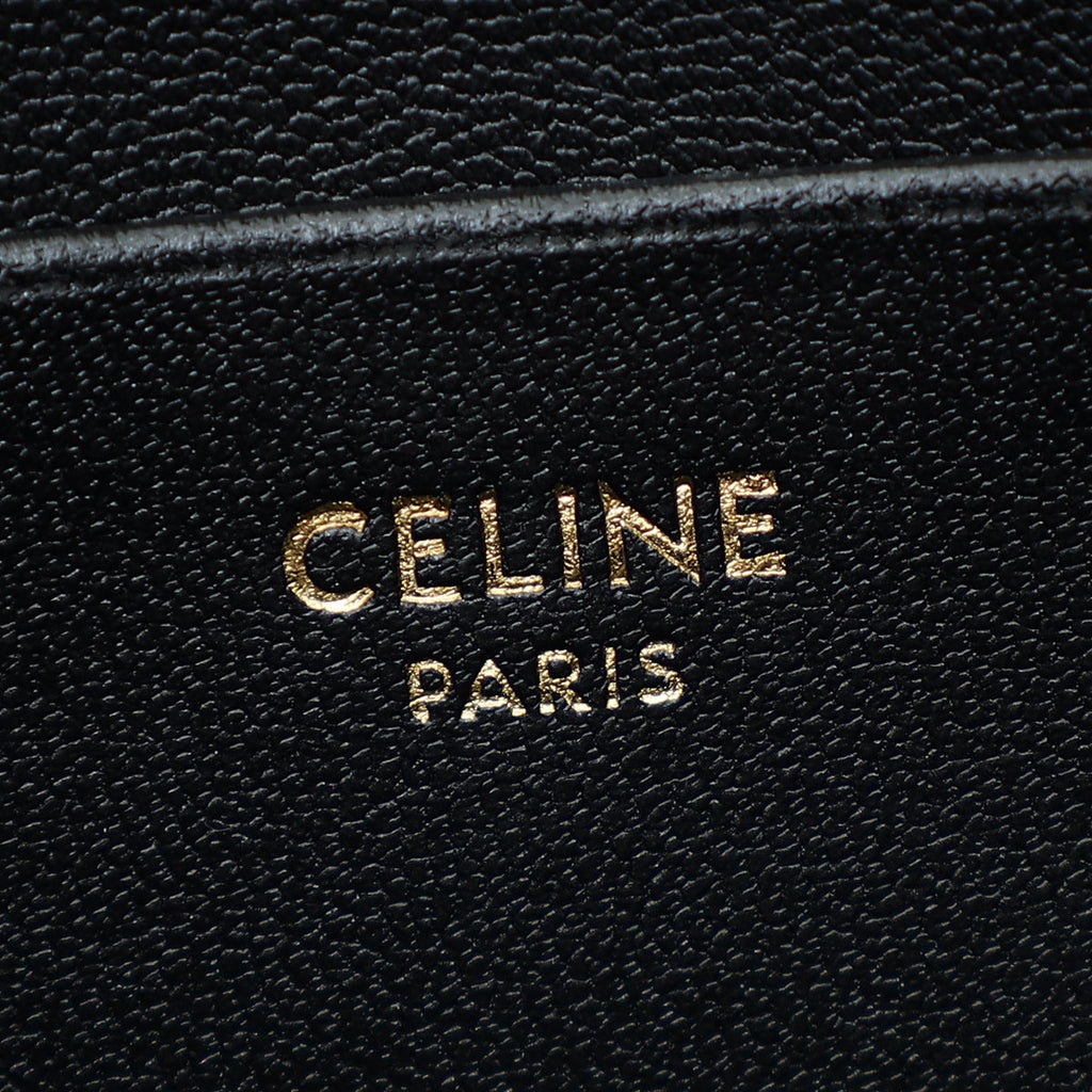 Celine Black 16 Pochette With Strap