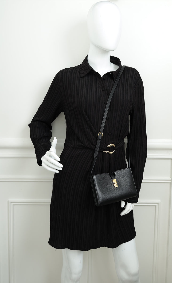 Celine Black 16 Pochette With Strap