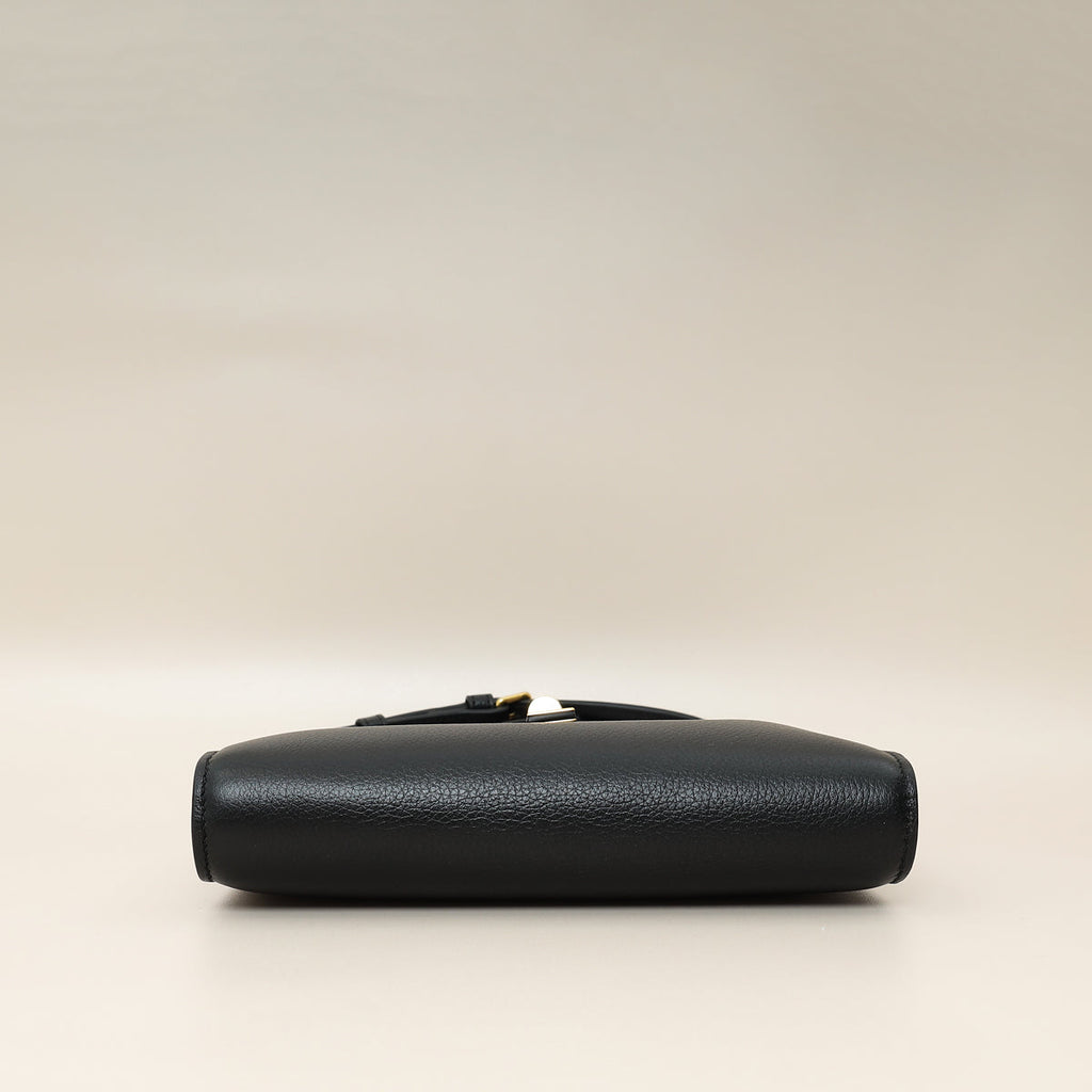 Celine Black 16 Pochette With Strap