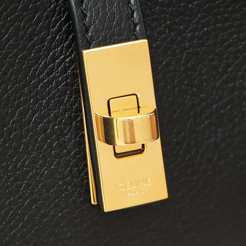 Celine Black 16 Pochette With Strap