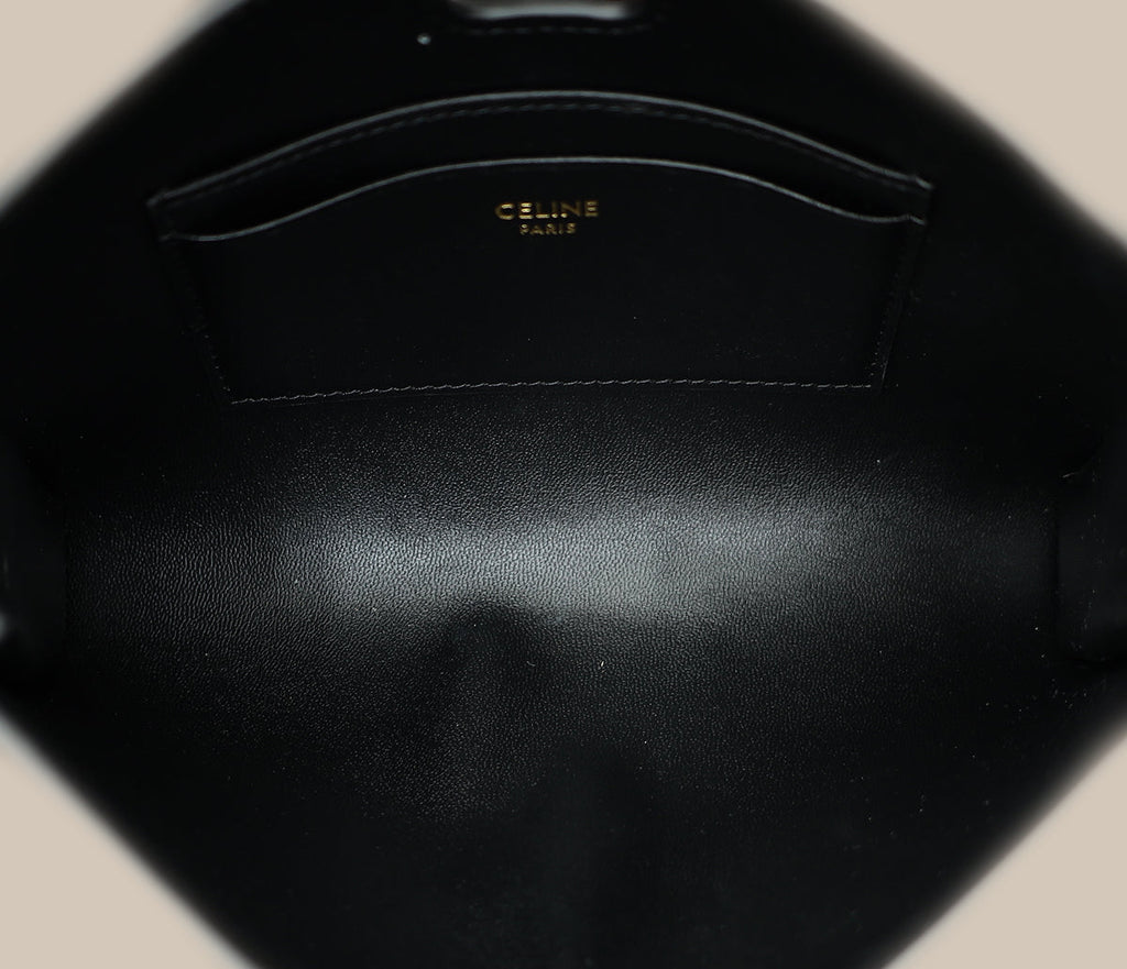 Celine Black 16 Pochette With Strap