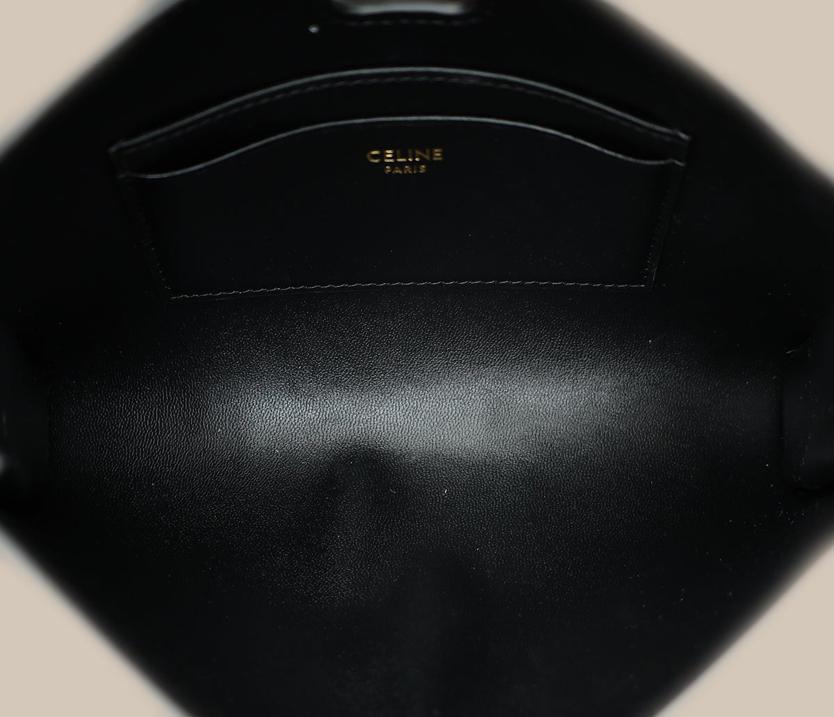 Celine Black 16 Pochette With Strap