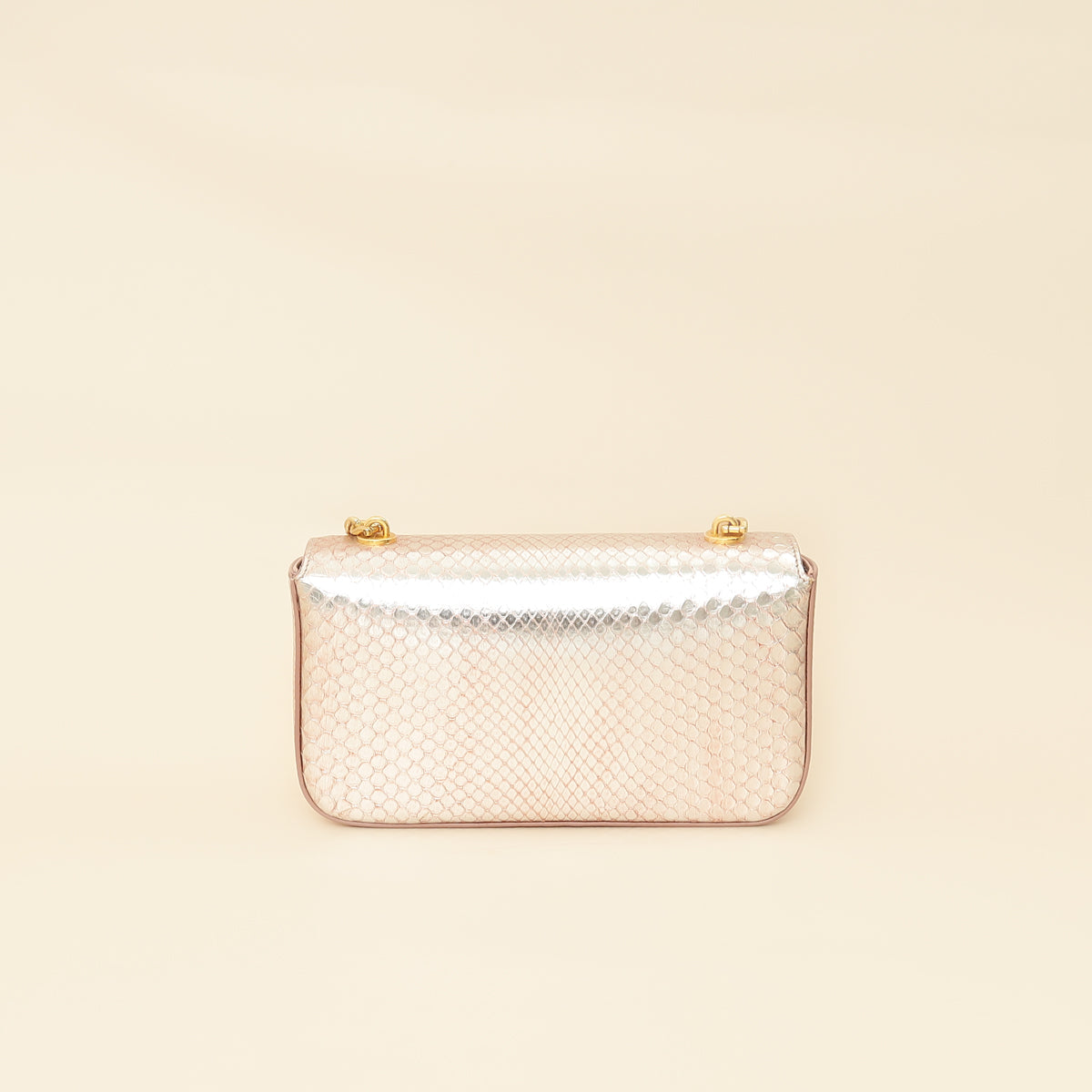 Celine Rose Glace Python Claude Chain Shoulder Bag
