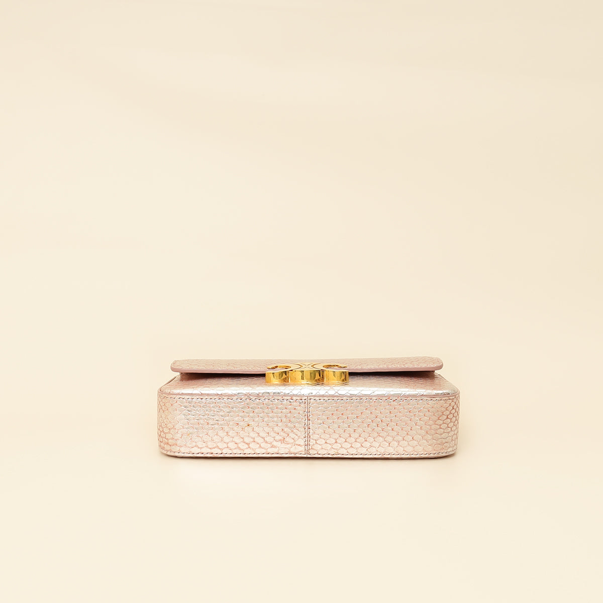 Celine Rose Glace Python Claude Chain Shoulder Bag