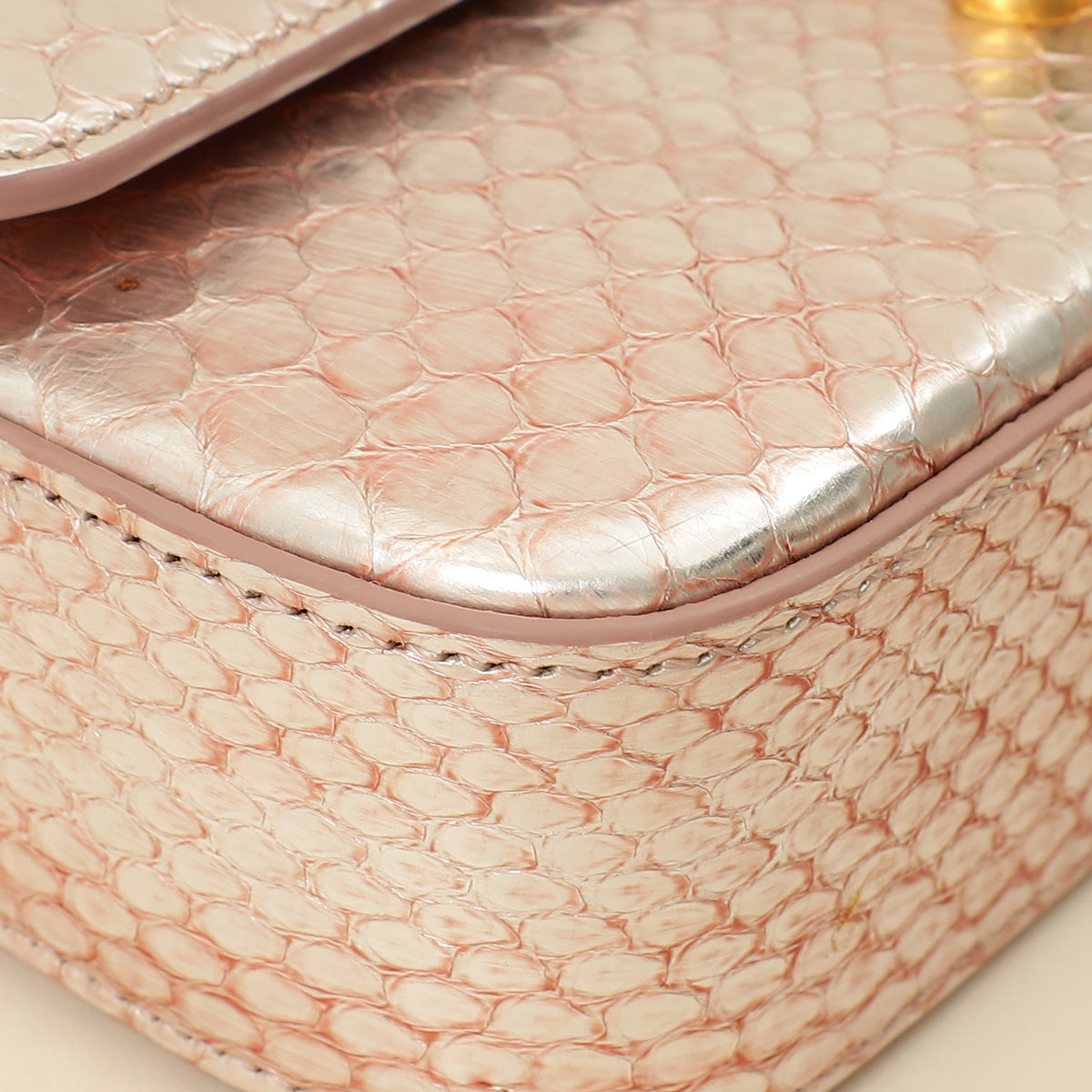 Celine Rose Glace Python Claude Chain Shoulder Bag