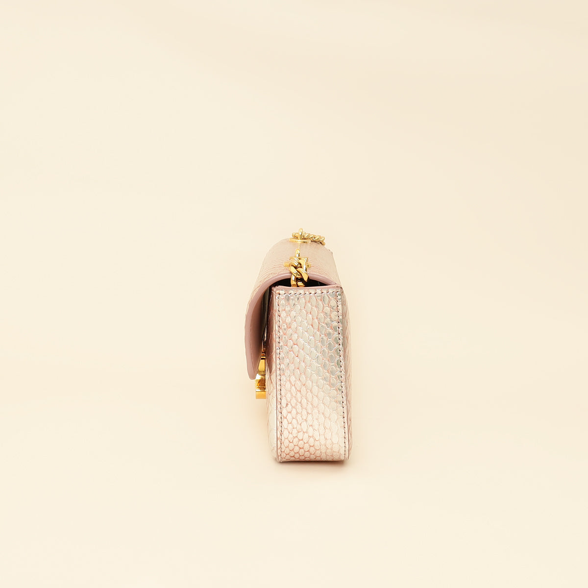 Celine Rose Glace Python Claude Chain Shoulder Bag