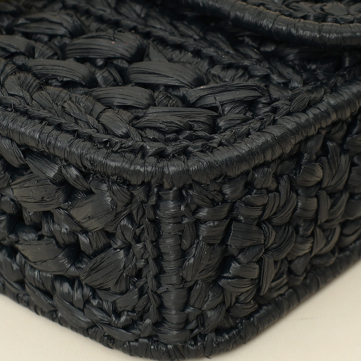 Celine Black Raffia Effect Claude Chain Shoulder Bag