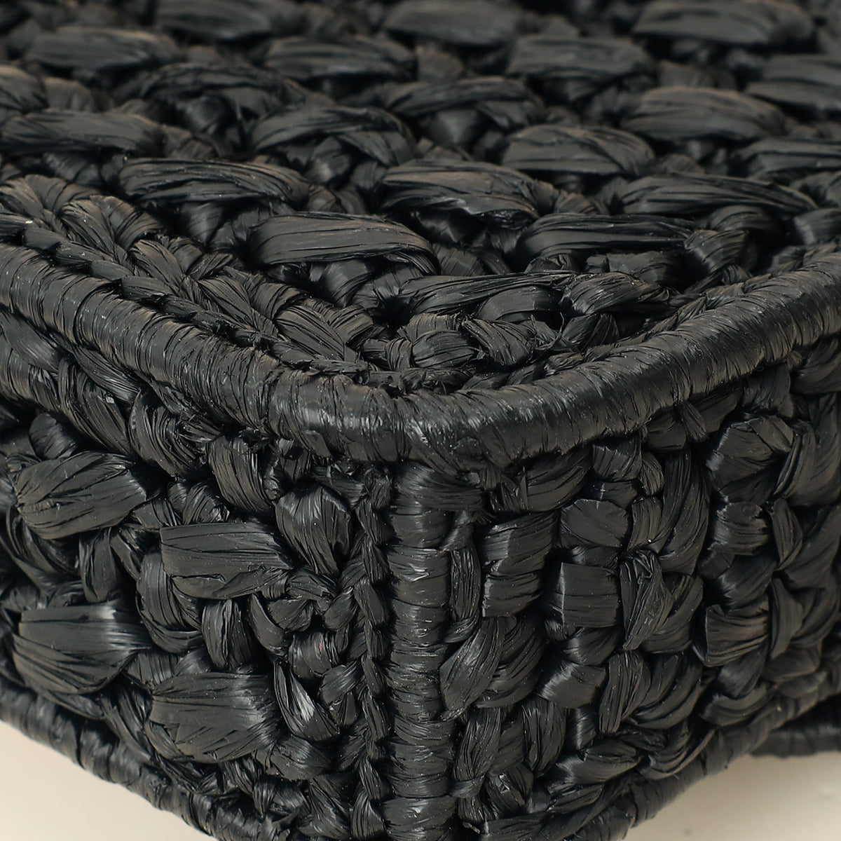 Celine Black Raffia Effect Claude Chain Shoulder Bag