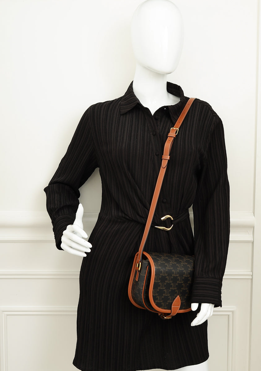Celine Tan Medium Triomphe Folco Bag