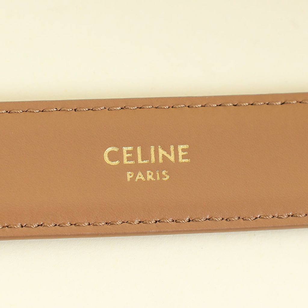Celine Brown Bronz Triomphe 25mm Belt