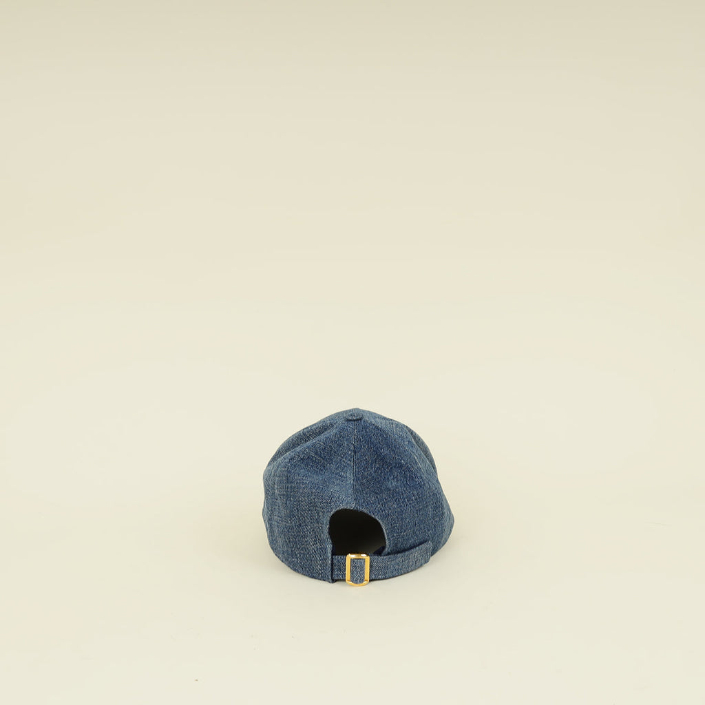 Celine Blue Denim Union Wash Triomphe Baseball Hat