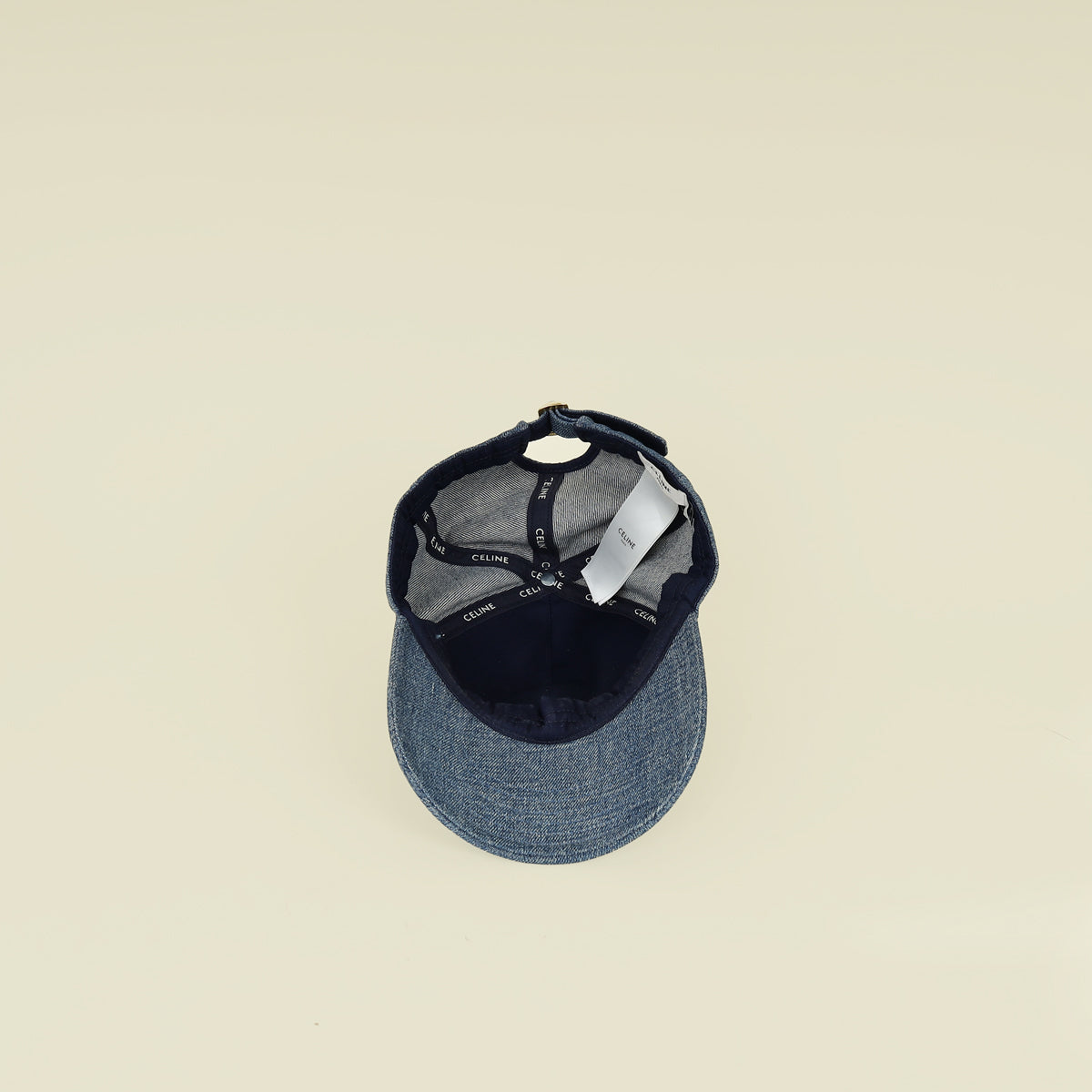 Celine Blue Denim Union Wash Triomphe Baseball Hat