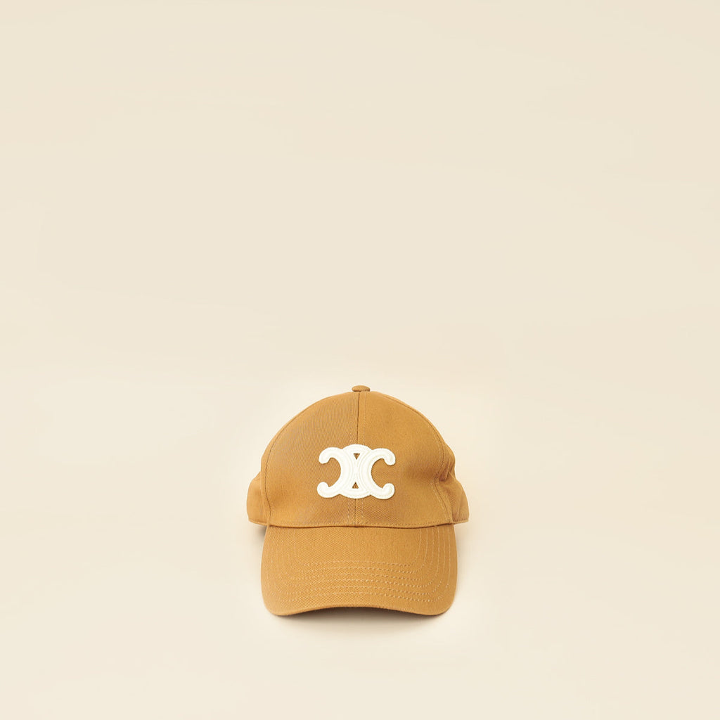 Celine Brown Tan Triomphe Baseball Cap Small Hat