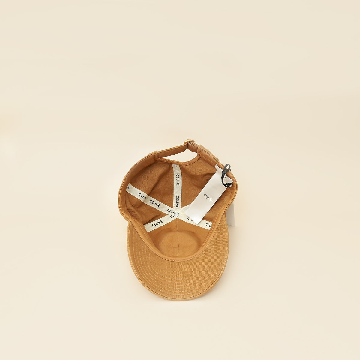 Celine Brown Tan Triomphe Baseball Cap Small Hat