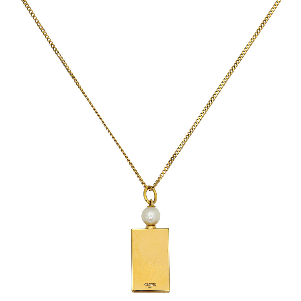 Celine Gold Separable Perfume Pendant Chain Necklace