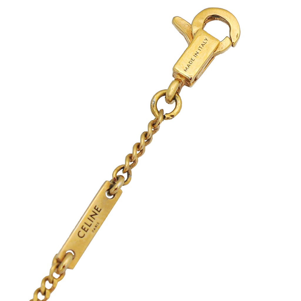Celine Gold Separable Perfume Pendant Chain Necklace