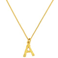 Celine Gold Finish Alphabet "A" Pendant Necklace