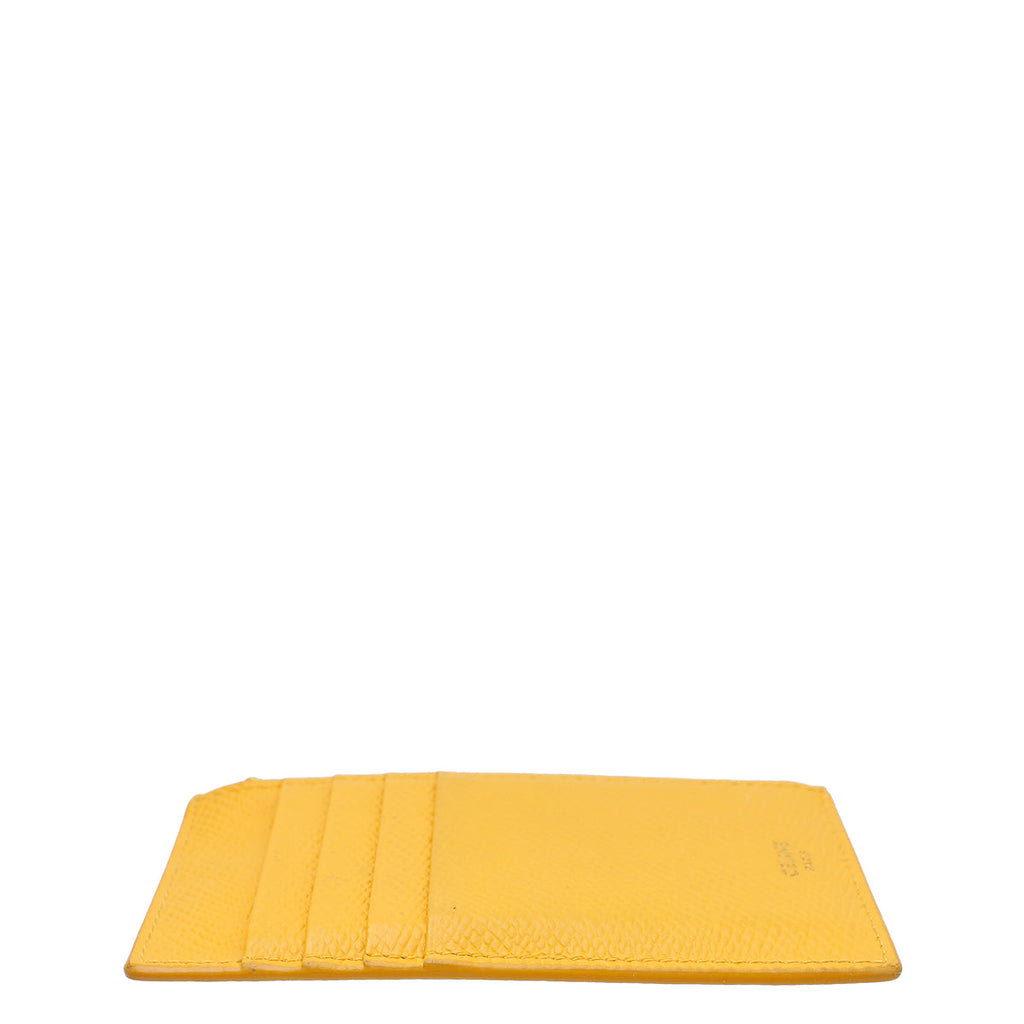 Celine Mustard Zipped Compact Card Holder