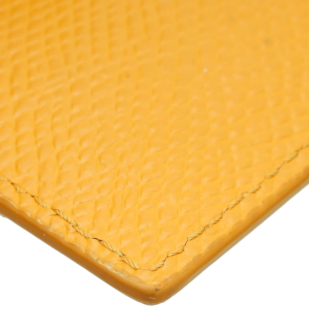 Celine Mustard Zipped Compact Card Holder