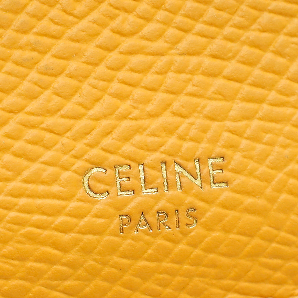 Celine Mustard Zipped Compact Card Holder