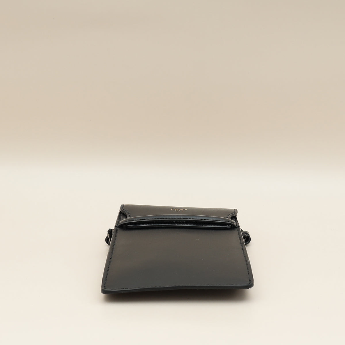 Celine Black Phone Flap Pouch W/ Strap