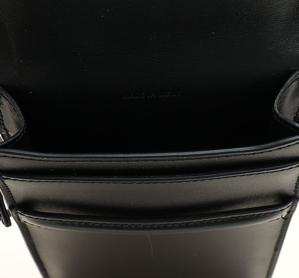 Celine Black Phone Flap Pouch W/ Strap