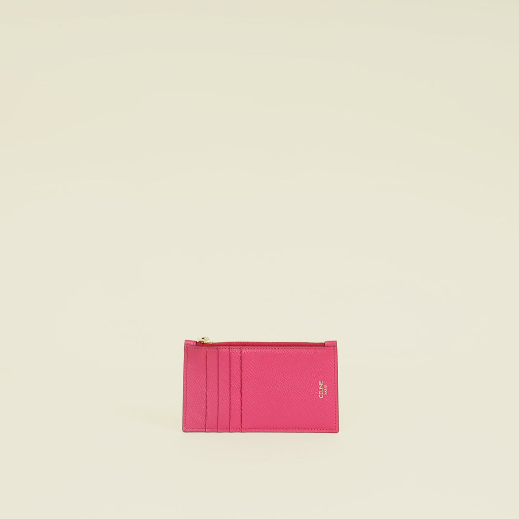 Celine Hot Pink Zipped Flat Card Holder