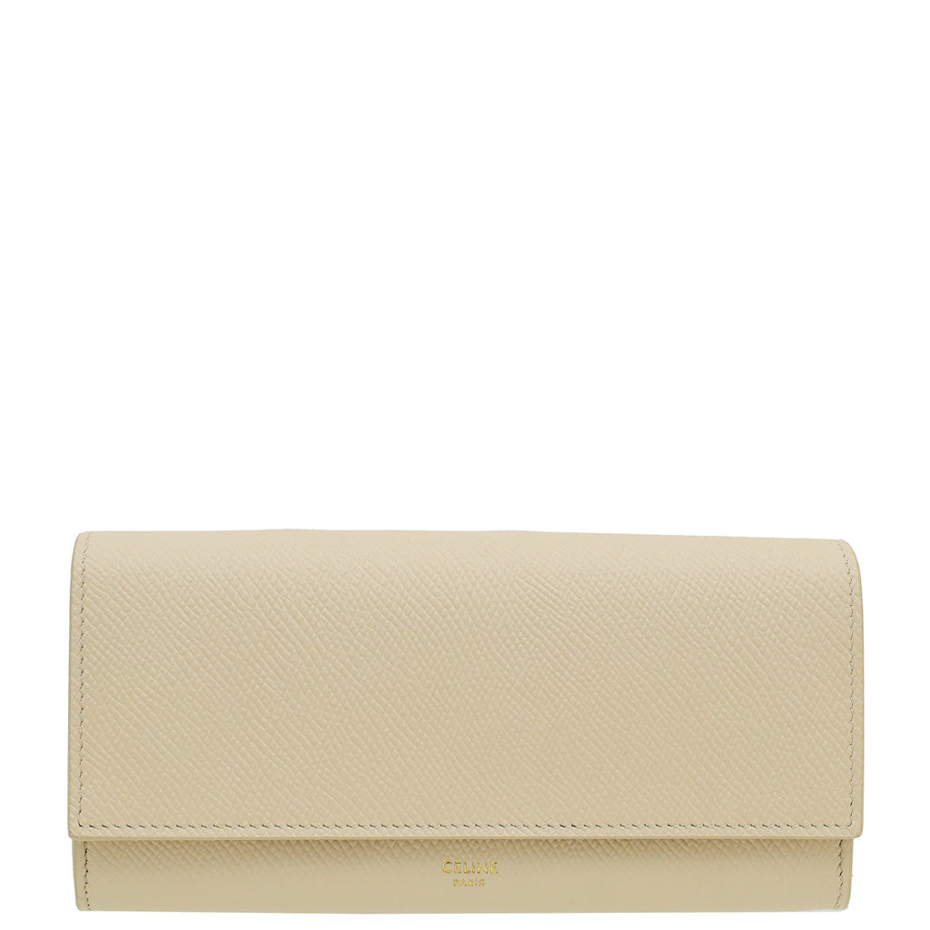 Celine Powder Beige Flap Long Wallet