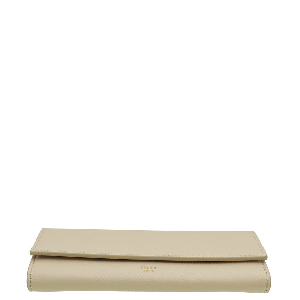 Celine Powder Beige Flap Long Wallet