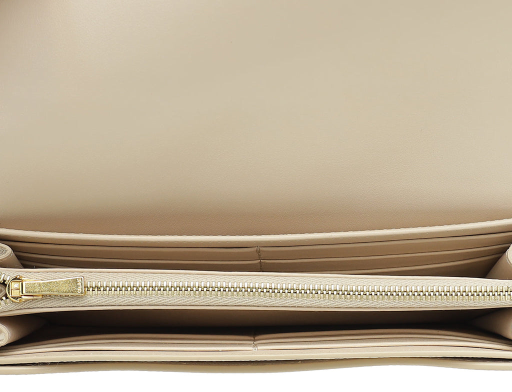 Celine Powder Beige Flap Long Wallet